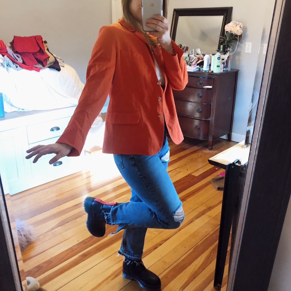 Vince Camuto 3 Button Orange Blazer